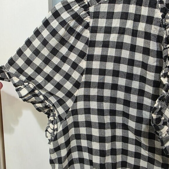 GAP Black White Gingham Button Front Shirt – Women’s Small 100% Cotton - Picture 5 of 9